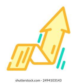 arrow pointing upward progress color icon vector. arrow pointing upward progress sign. isolated symbol illustration