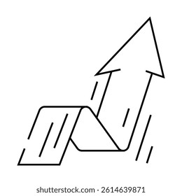 arrow pointing upward progress line icon vector. arrow pointing upward progress sign. isolated contour symbol black illustration