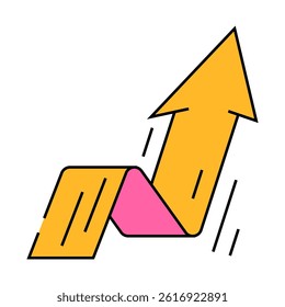arrow pointing upward progress line icon vector. arrow pointing upward progress sign. isolated symbol illustration