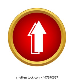 Arrow pointing upwards icon in simple style on a white background