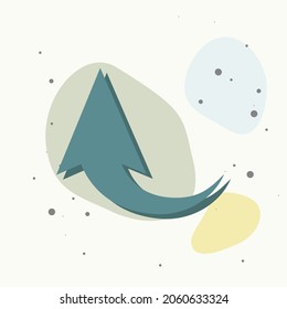 Arrow pointing upwards. Arrow vector icon  on multicolored background. Layers grouped for easy editing illustration. For your design.