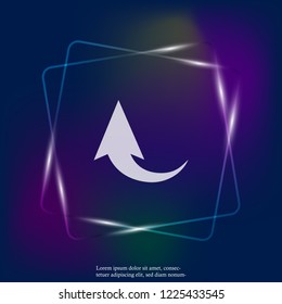 Arrow pointing upwards. Arrow vector neon light  icon. Layers grouped for easy editing illustration. For your design.