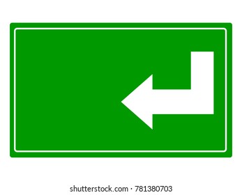 Arrow pointing Vector Symbol on Green Background
