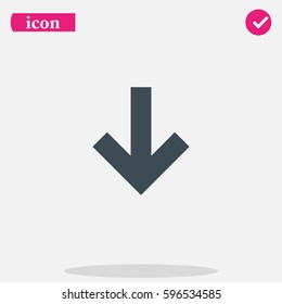 Arrow points to the down icon.