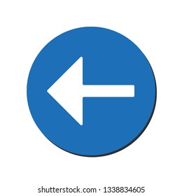 Arrow points to the left. Back arrow icon. Direction indicator pointer sign icon. Previous symbol.