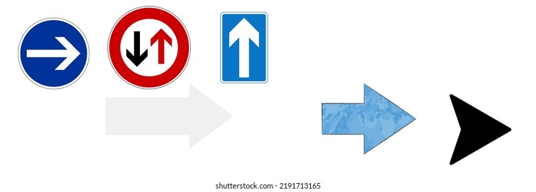 The arrow points to the left icon set. Vector set of trendy arrows in flat style. Simple vector arrow collection. Cursor icon. Vector illustration.