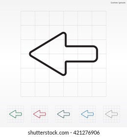 Arrow points to the left line icon