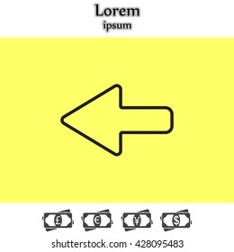 Arrow points to the left line icon