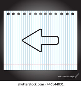 Arrow points to the left line icon