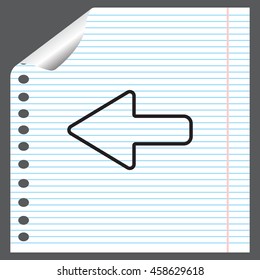 Arrow points to the left line icon