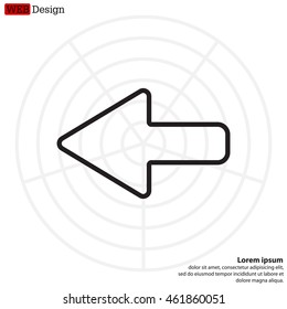 Arrow points to the left line icon