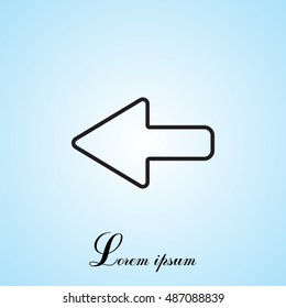 Arrow points to the left line icon