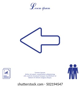 Arrow points to the left line icon