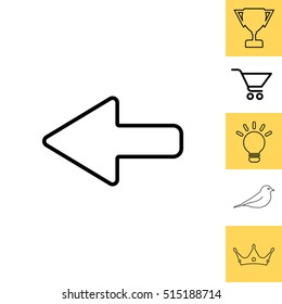 Arrow points to the left line icon