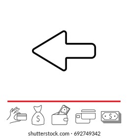 Arrow points to the left line icon