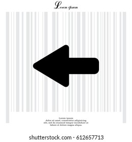 Arrow points to the left. vector illustration