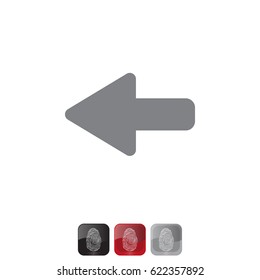 Arrow points to the left. vector illustration