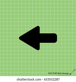 Arrow points to the left. vector illustration