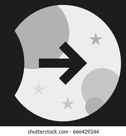 Arrow points to the right icon.