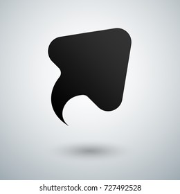 The arrow points upwards. Growth Black flat arrow with shadow Vector