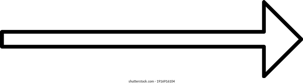 Arrow pointting to the right, illustration, vector on white background.