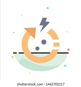 Arrow, Power, Save, World Abstract Flat Color Icon Template. Vector Icon Template background