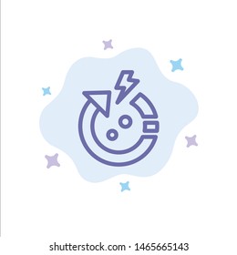Arrow, Power, Save, World Blue Icon on Abstract Cloud Background. Vector Icon Template background