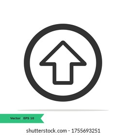 Up Arrow, Power up, Upload Icon Illustration. Arrow Sign Symbol. Vector Line Icon EPS 10