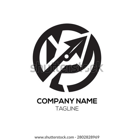 Arrow Precision logo showcases an arrow piercing a circular target, symbolizing speed, directness, and hitting the mark. This dynamic and minimalist vector illustration is ideal for business consulting firms, marketing agencies, or specialized service providers aiming to convey efficiency, direct strategy, and the ability to achieve precise results for their clients in a fast-paced market.