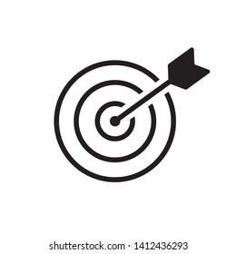 The arrow presses the target button.
, Focusing on goals, success, successful investment, successful business strategy, targeted investment strategies, icon illustrations and vector