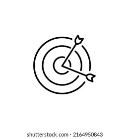 The arrow presses the target button. , Focusing on goals, success, successful investment, successful business strategy, targeted investment strategies, icon illustrations and vector