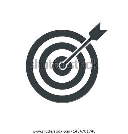 The arrow presses the target button.
, Focusing on goals, success, successful investment, successful business strategy, targeted investment strategies, icon illustrations and vector