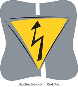 arrow printed yellow sign board	