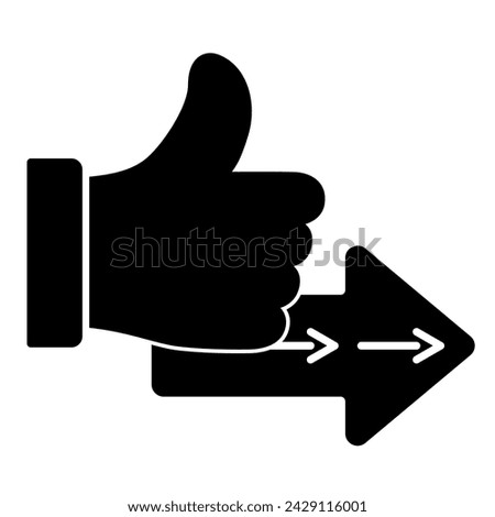 Arrow proceed icon in modern silhouette style design. Vector illustration isolated on white background.