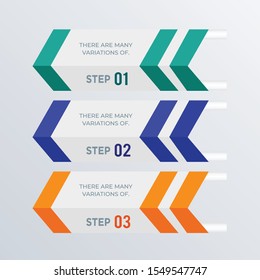 Arrow process infographics template design. Business concept infograph with 3 options, steps, or processes. Vector visualization can be used for workflow layout, diagram, annual report, web