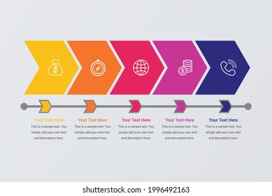 Arrow process steps chart business startup step vector image 5