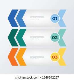 Arrow process three infographic template design. Business concept info graph with 3 options, steps or processes. Vector visualization can be used for workflow layout, diagram, annual report