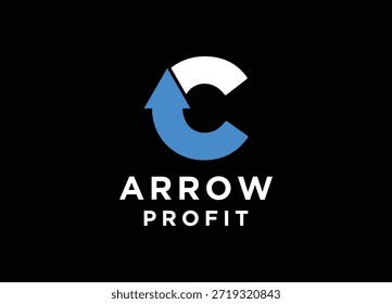 Arrow profit logo vector concept design for business growth, financial marketing strategy and success oriented solution.