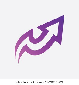 arrow purple logo design for your company