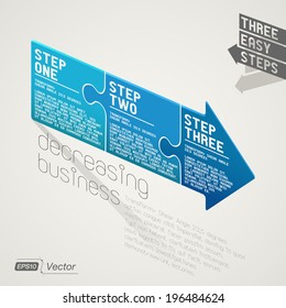 Arrow Puzzle. Infographic element, eps 10 vector format, organized layers