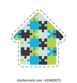 arrow puzzle solution image vector illustration eps 10