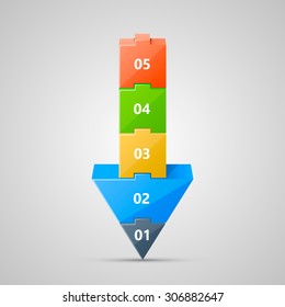 Arrow puzzle. Vector illustration