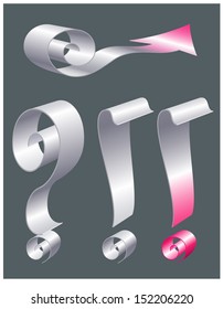 Arrow, question mark, exclamation mark, symbols vector