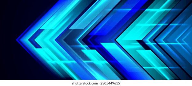 arrow quick glow tech moving blue modern geometry style fast step progress internet background