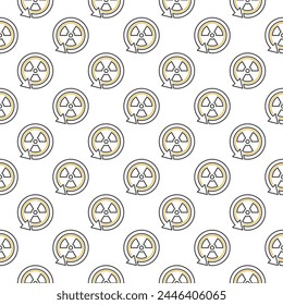 Arrow with Radiation vector Danger Zone concept thin line seamless pattern