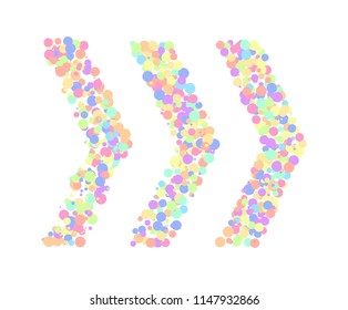 Arrow random color rainbow pastel dot.