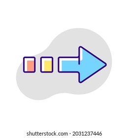 Arrow RBG color icon. Thin line vector illustration.