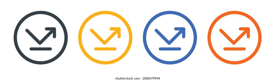 Arrow rebound icon vector on circle design.