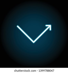 arrow, rebound neon icon. Simple thin line, outline vector of Arrow icons for UI and UX, website or mobile application on dark blue gradient background