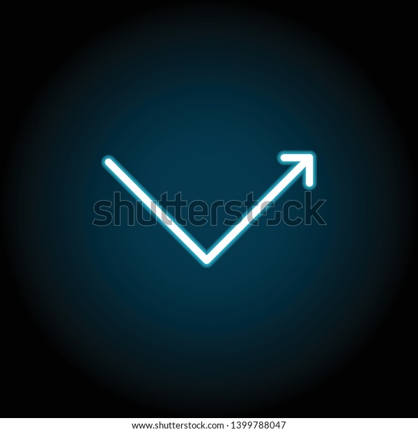 arrow, rebound neon icon. Simple thin line,\
outline vector of Arrow icons for UI and UX, website or mobile\
application on dark blue gradient\
background